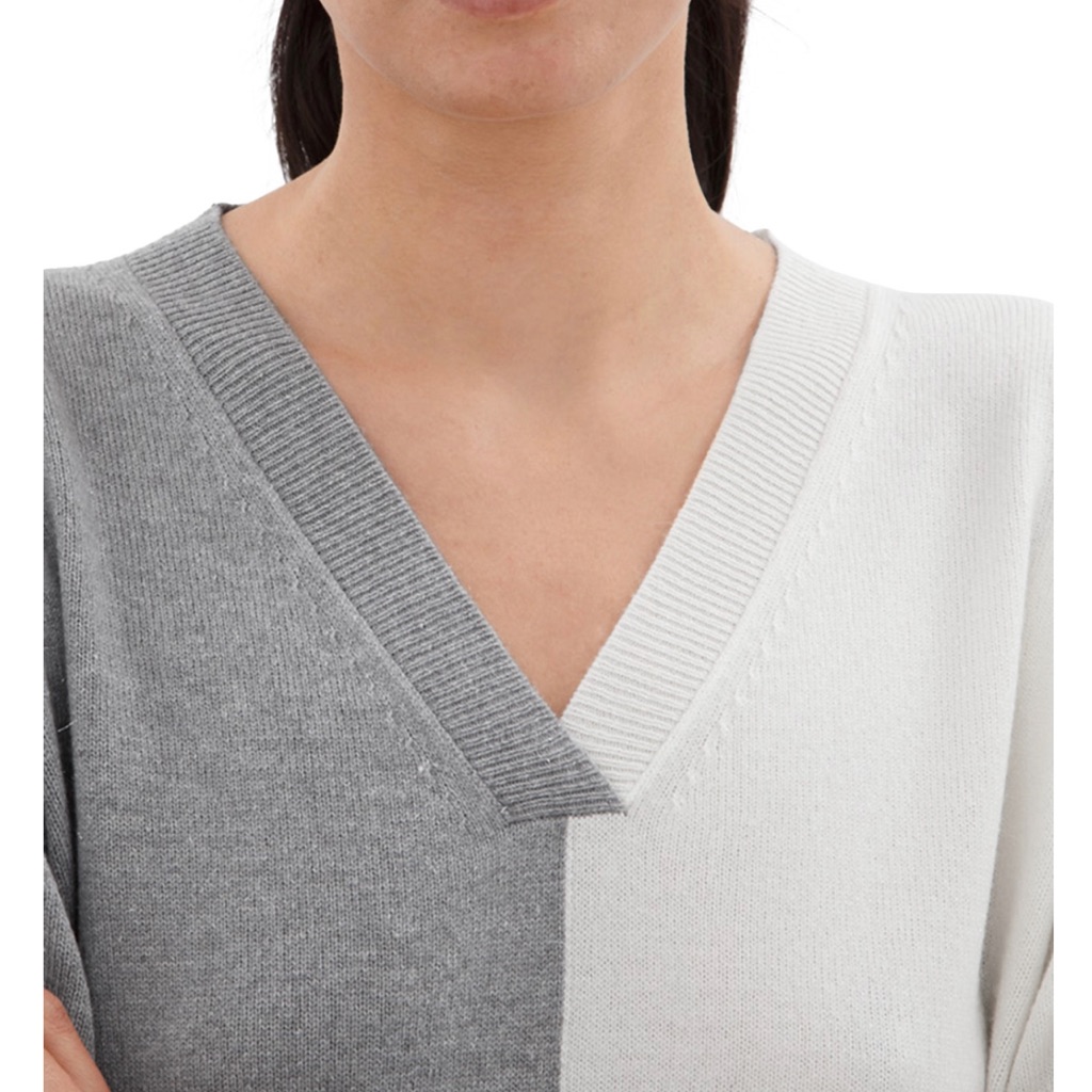 Peserico Color Block V Neck Sweater